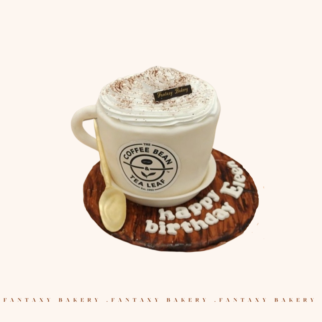 3D Coffee Bean Fondant Cake