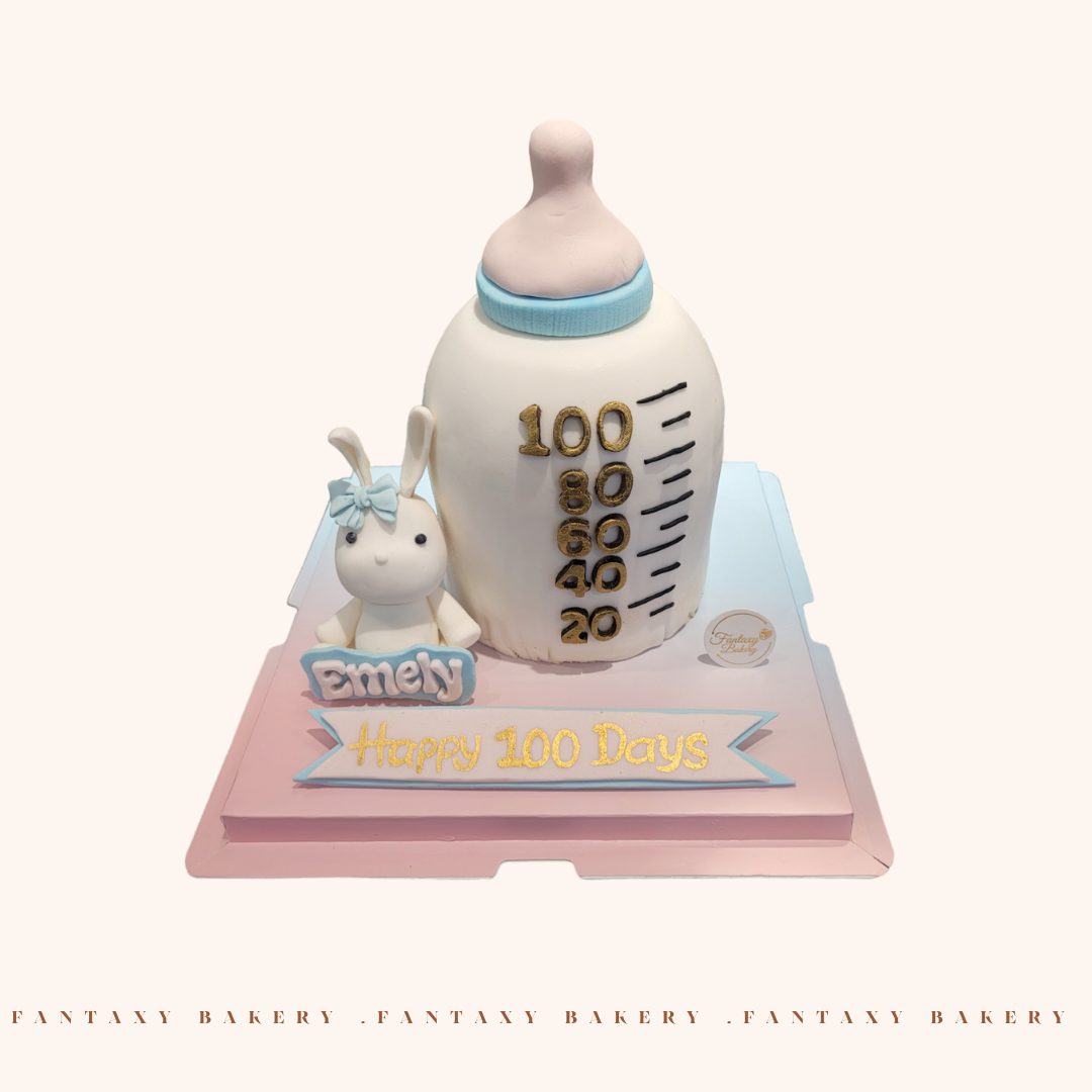 Baby Fullmoon Fondant Cake