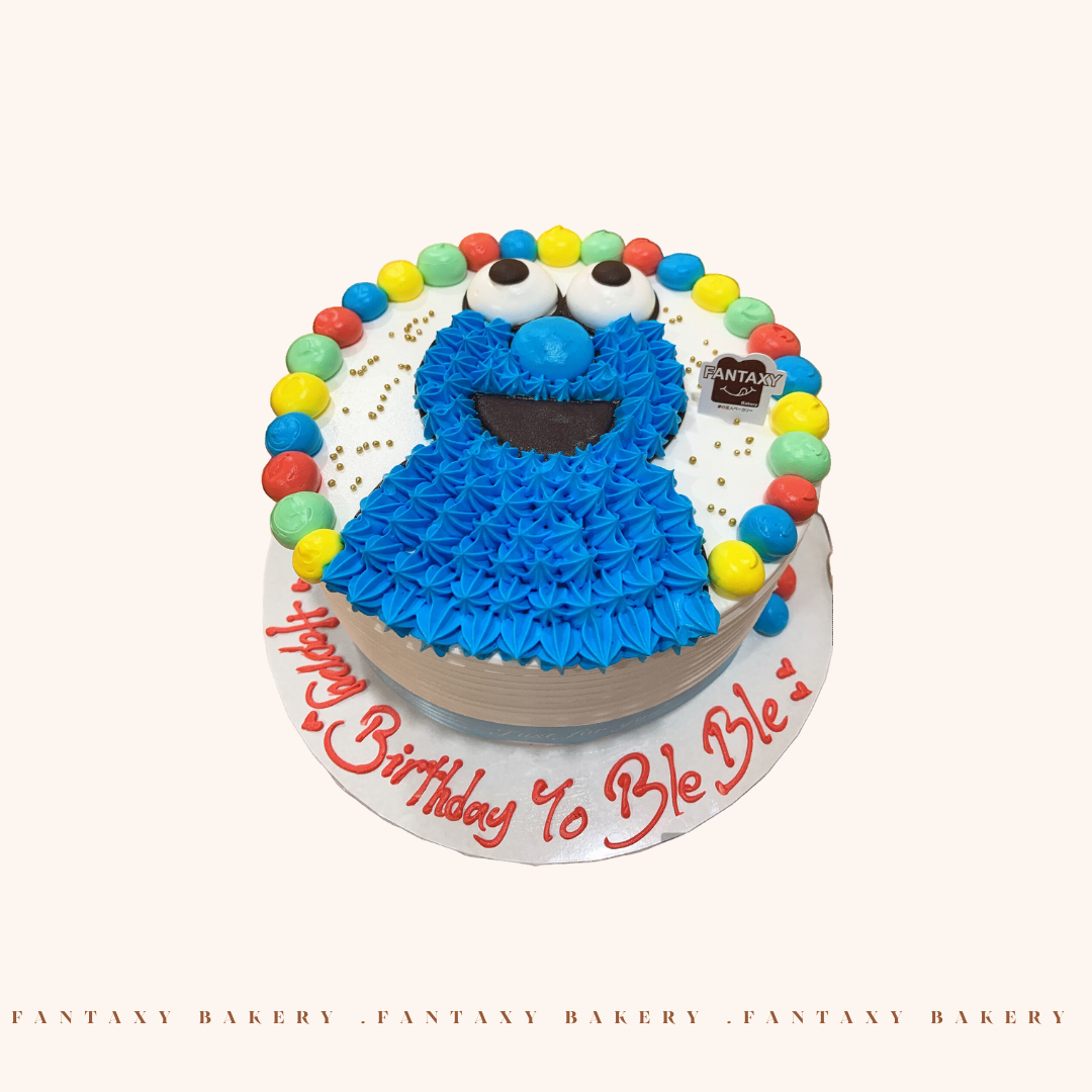 Blue Cookie Monster Cake