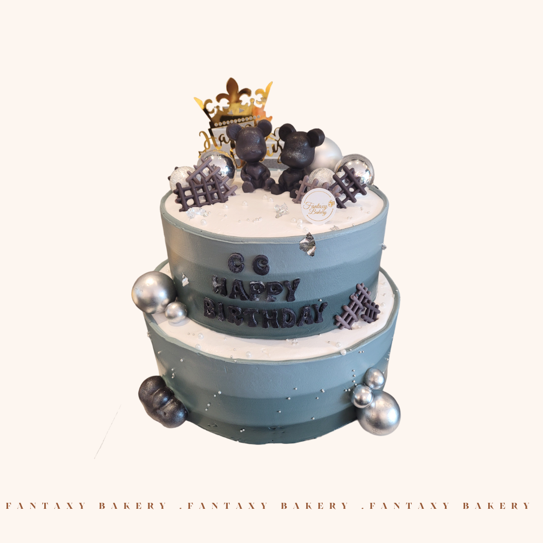 Cute Bear Two-Tier Cake