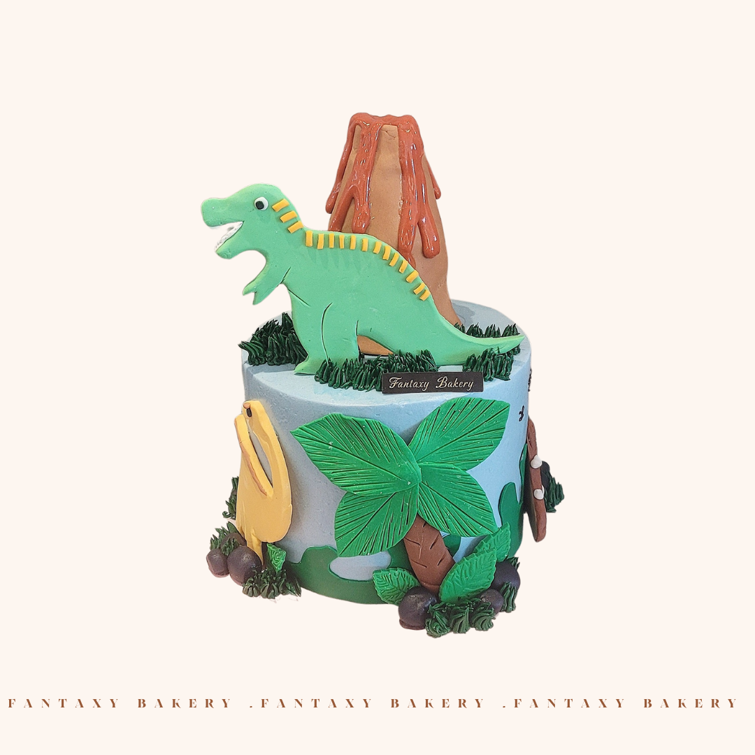 Dinosaur World Fondant Cake