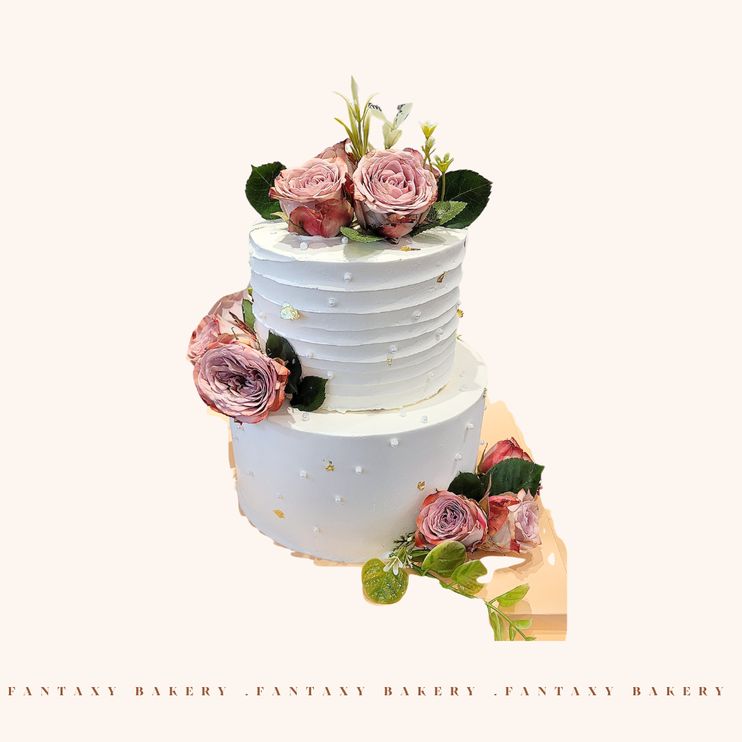 Flower Two-Tier Cake