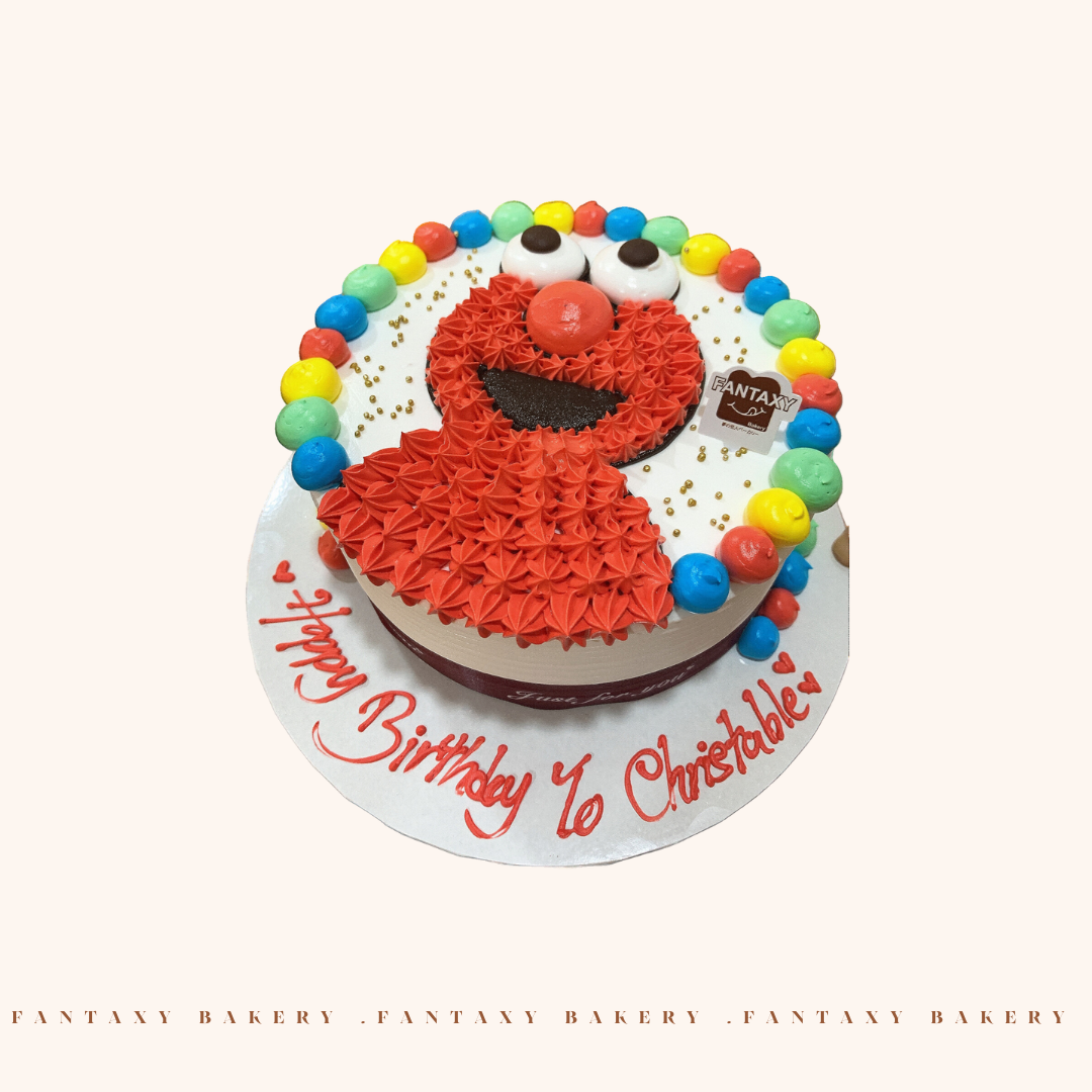 Red Cookie Monster Cake