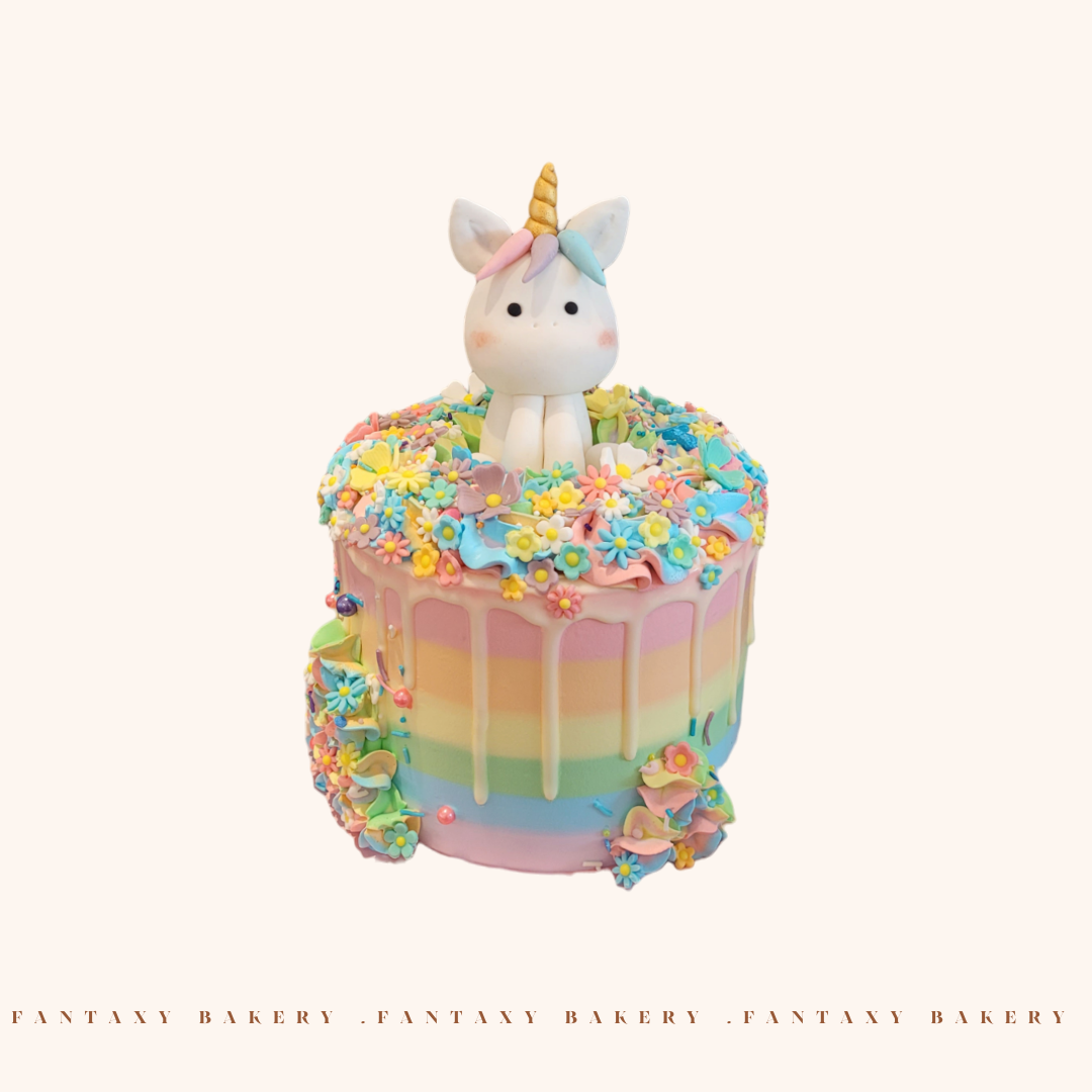 Unicorn in Flower Garden Cake